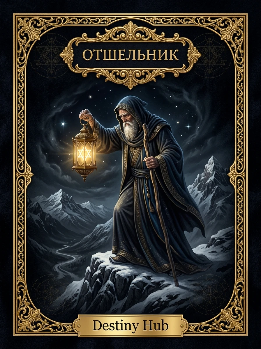 Аркан Отшельник (IX) в Таро: Значение, толкование в отношениях и карьере